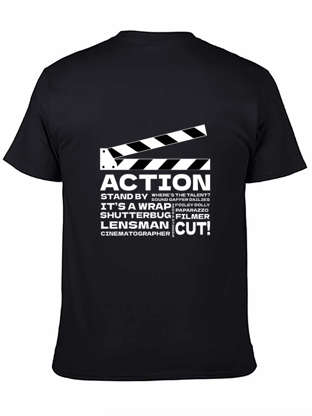 Movie Crew Black Graphic Tee