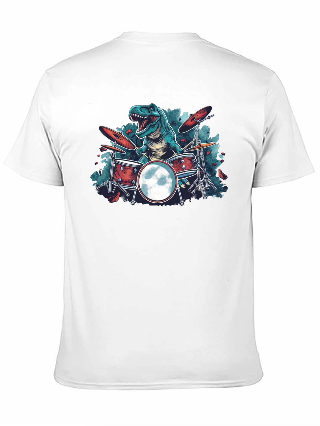 Dino Drummer Graphic Tee - Rocking T-Rex