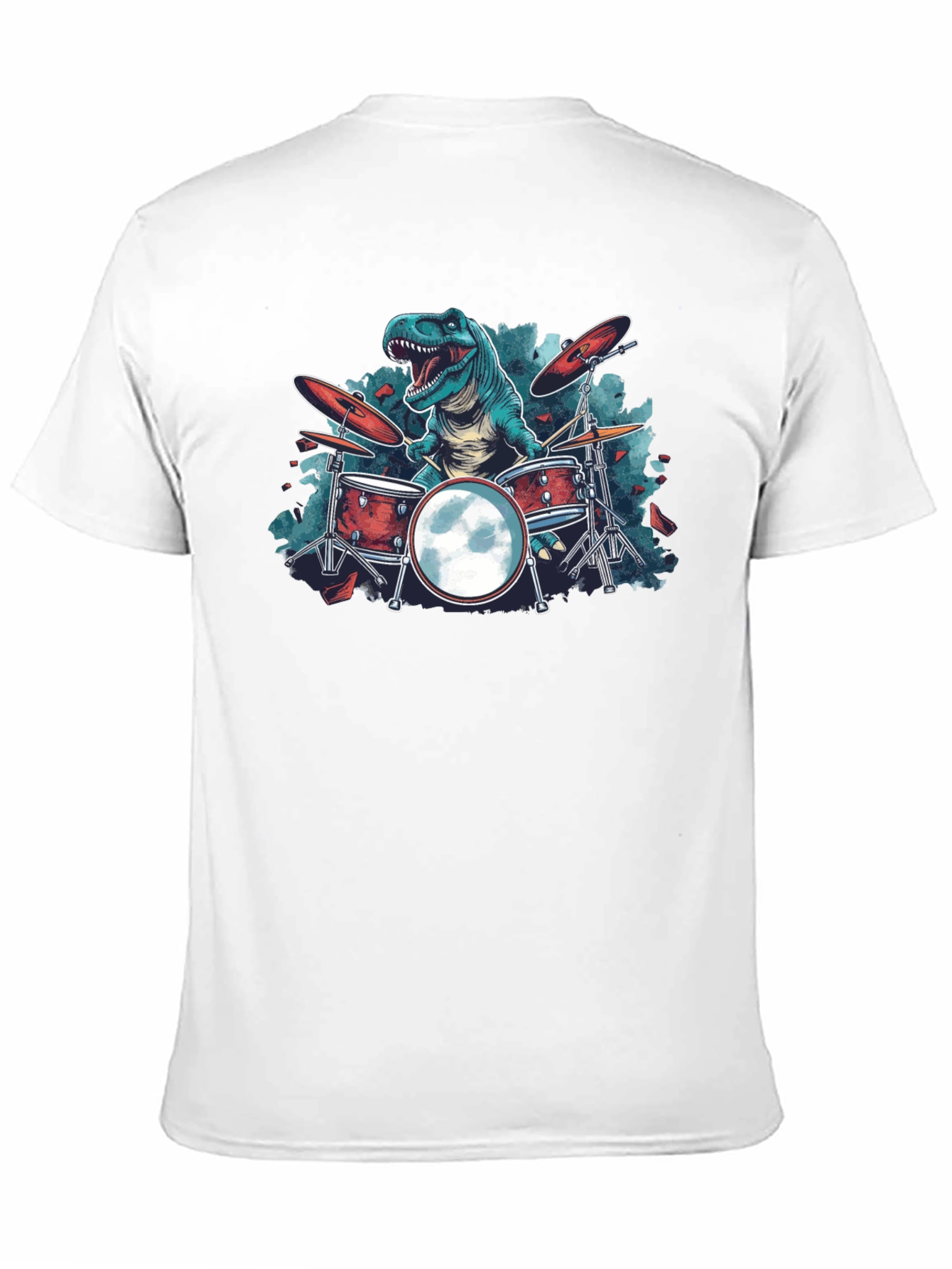 Dino Drummer Graphic Tee - Rocking T-Rex