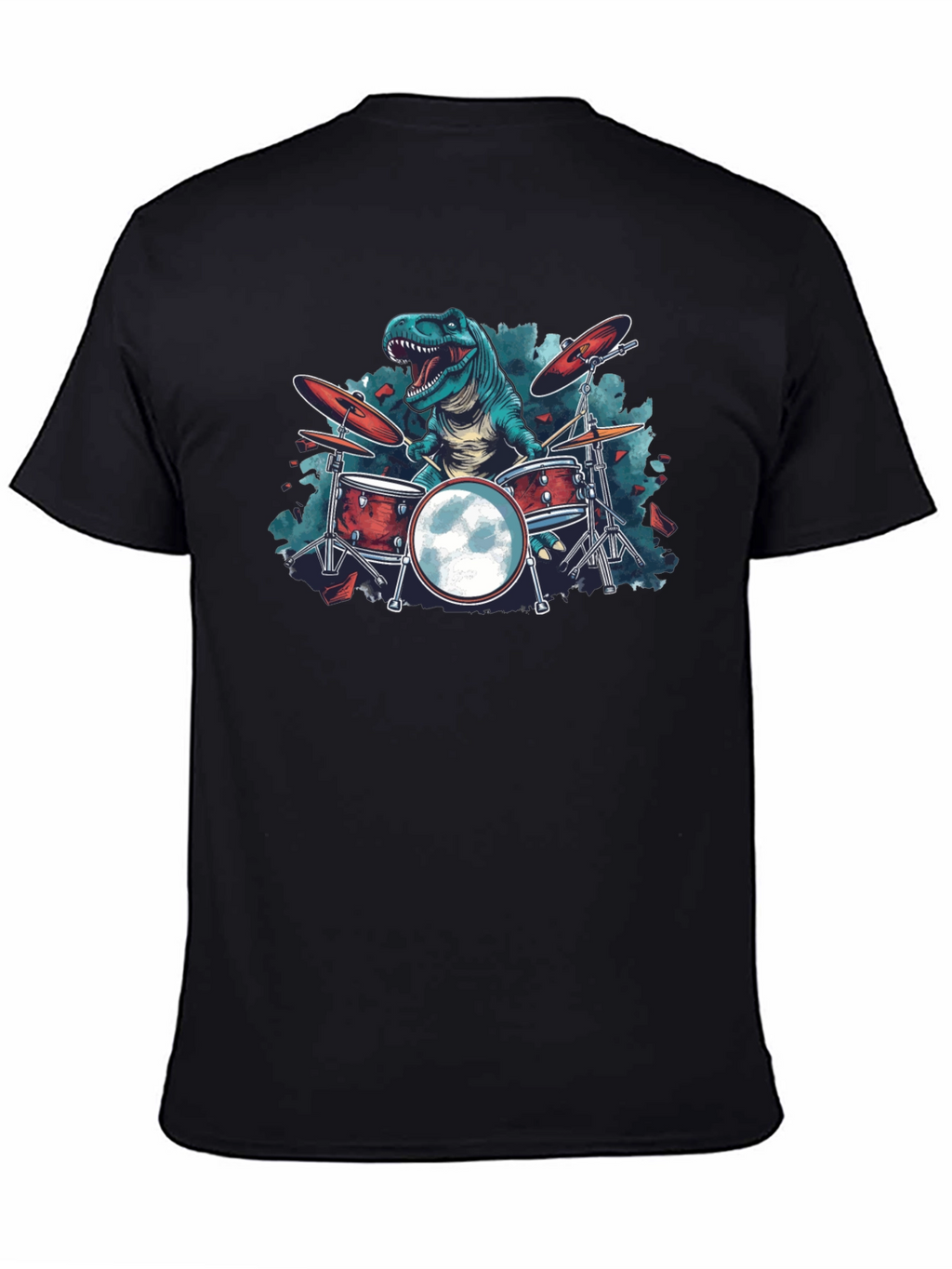 Dino Drummer Graphic Tee - Rocking T-Rex