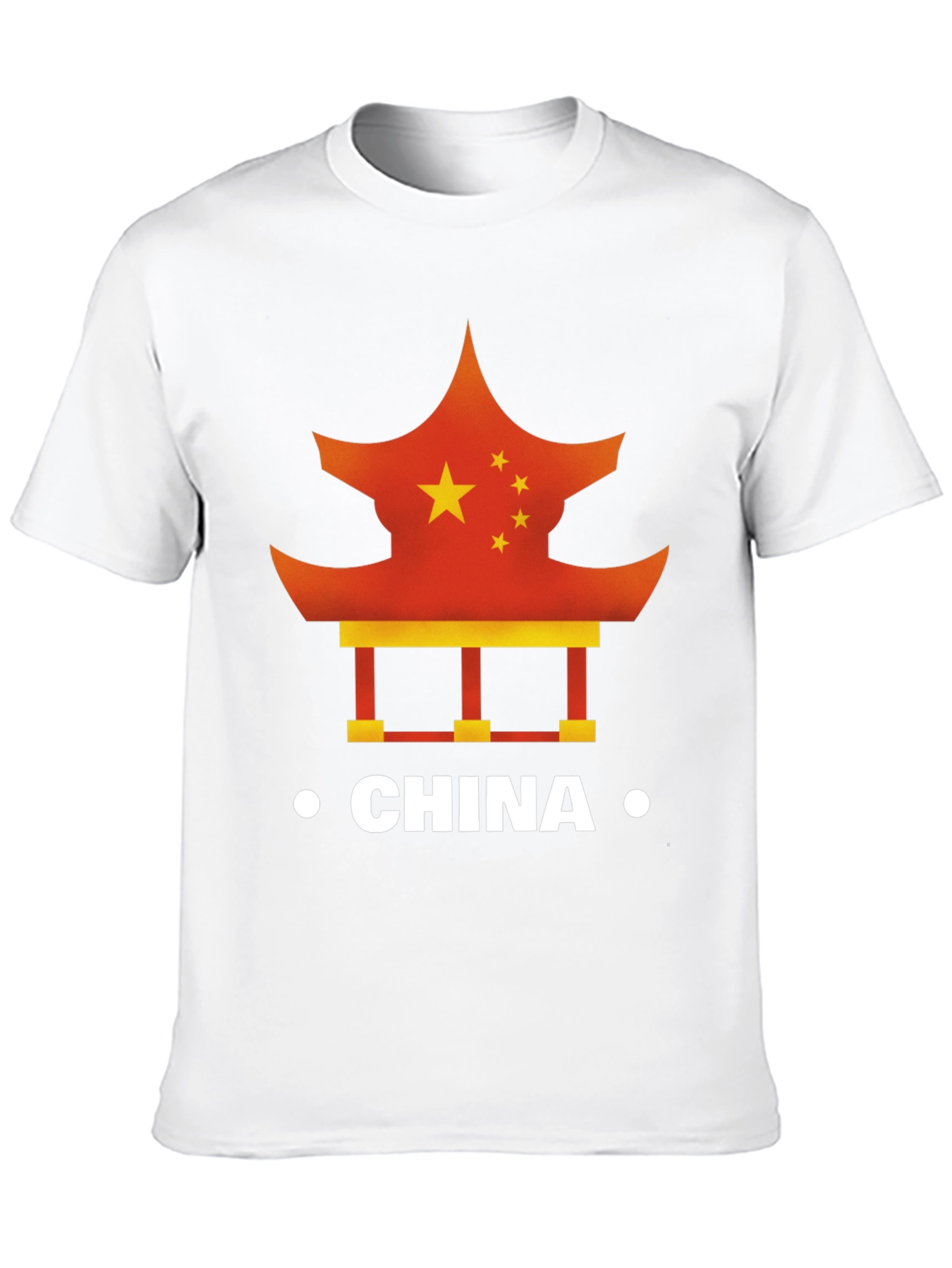 China Flag Pagoda Graphic Tee - Mens Black T-Shirt