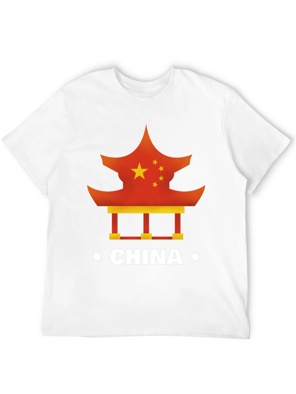 China Flag Pagoda Graphic Tee - Mens Black T-Shirt
