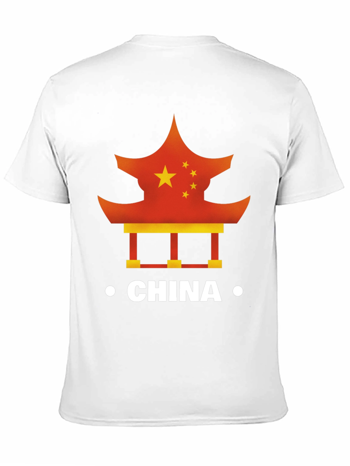 China Flag Pagoda Graphic Tee - Mens Black T-Shirt