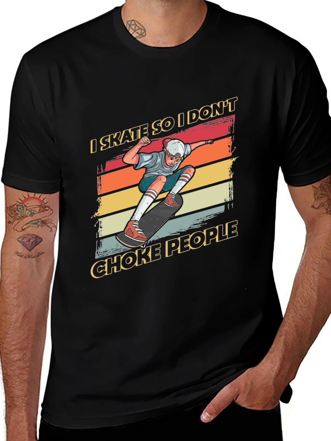 Skateboarding T-Shirt - I Skate So I Dont Choke People