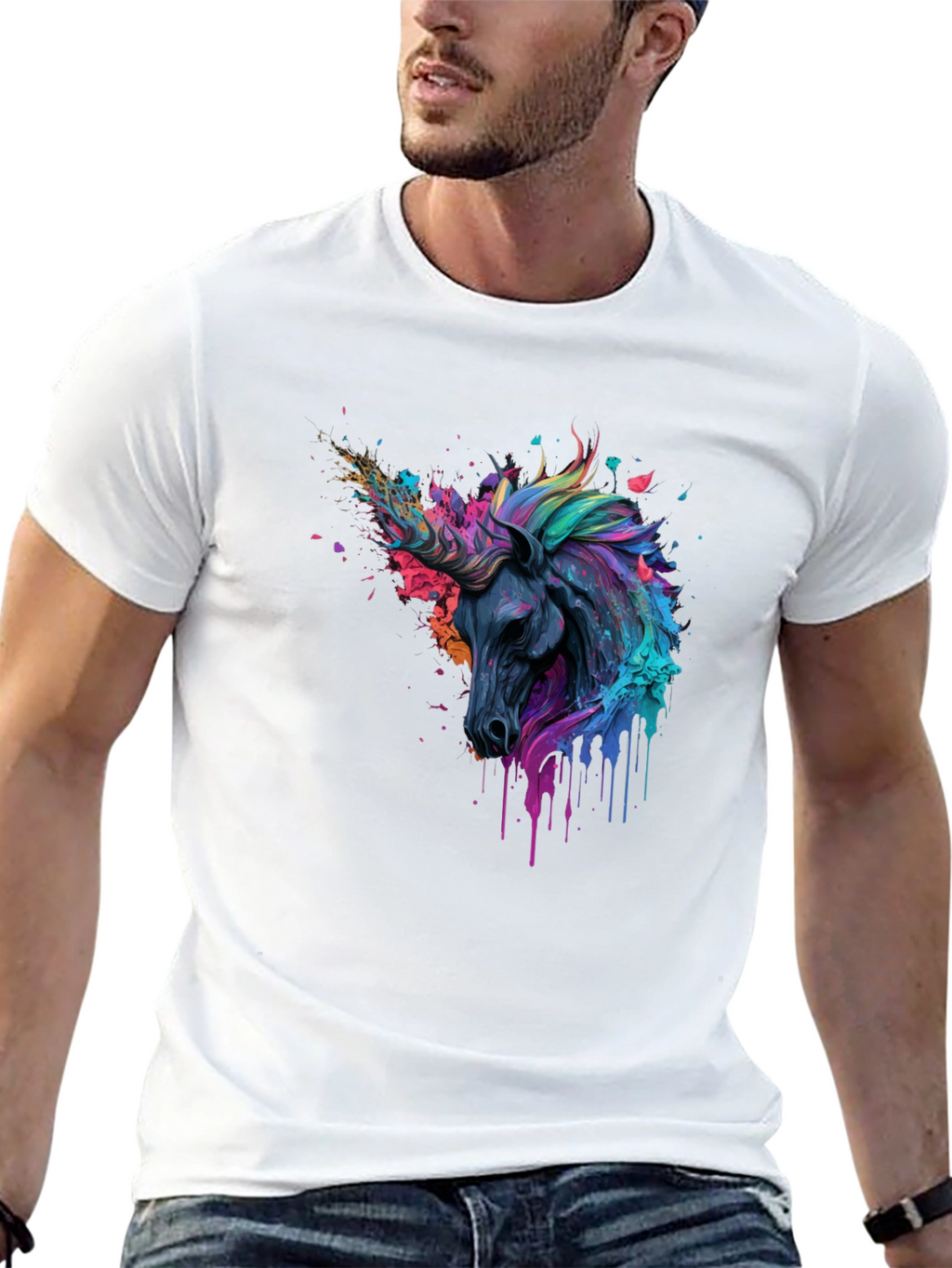 Unicorn Art Black T-Shirt