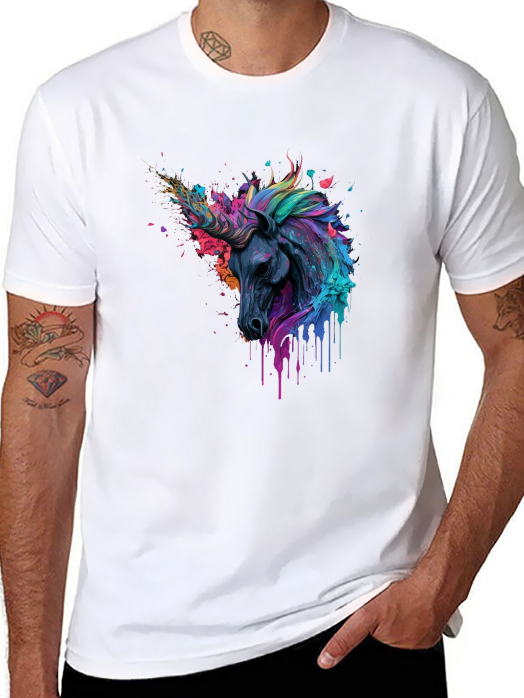 Unicorn Art Black T-Shirt