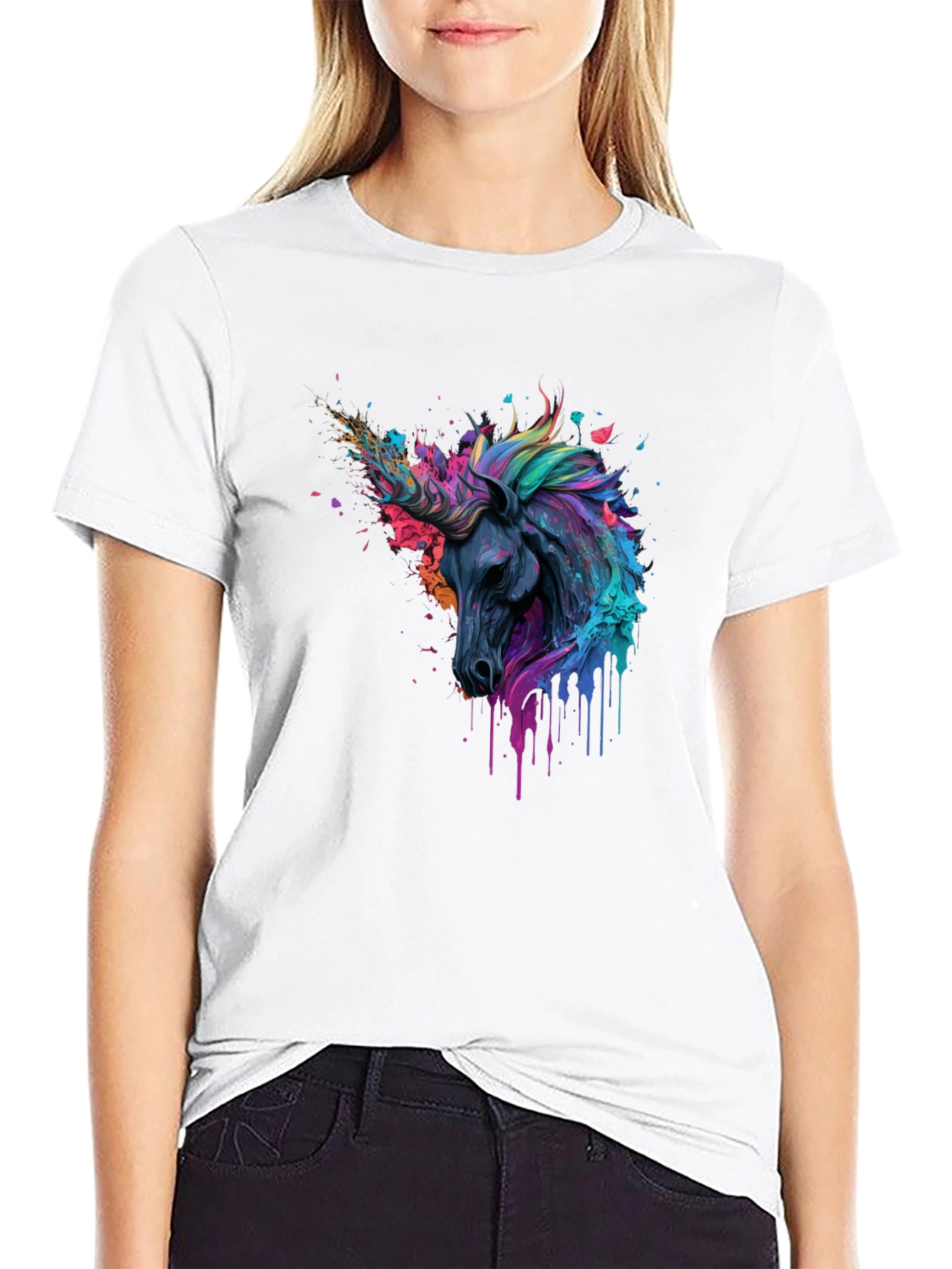 Unicorn Art Black T-Shirt