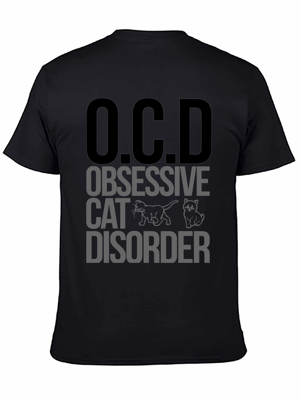 O.C.D. Obsessive Cat Disorder Black T-Shirt