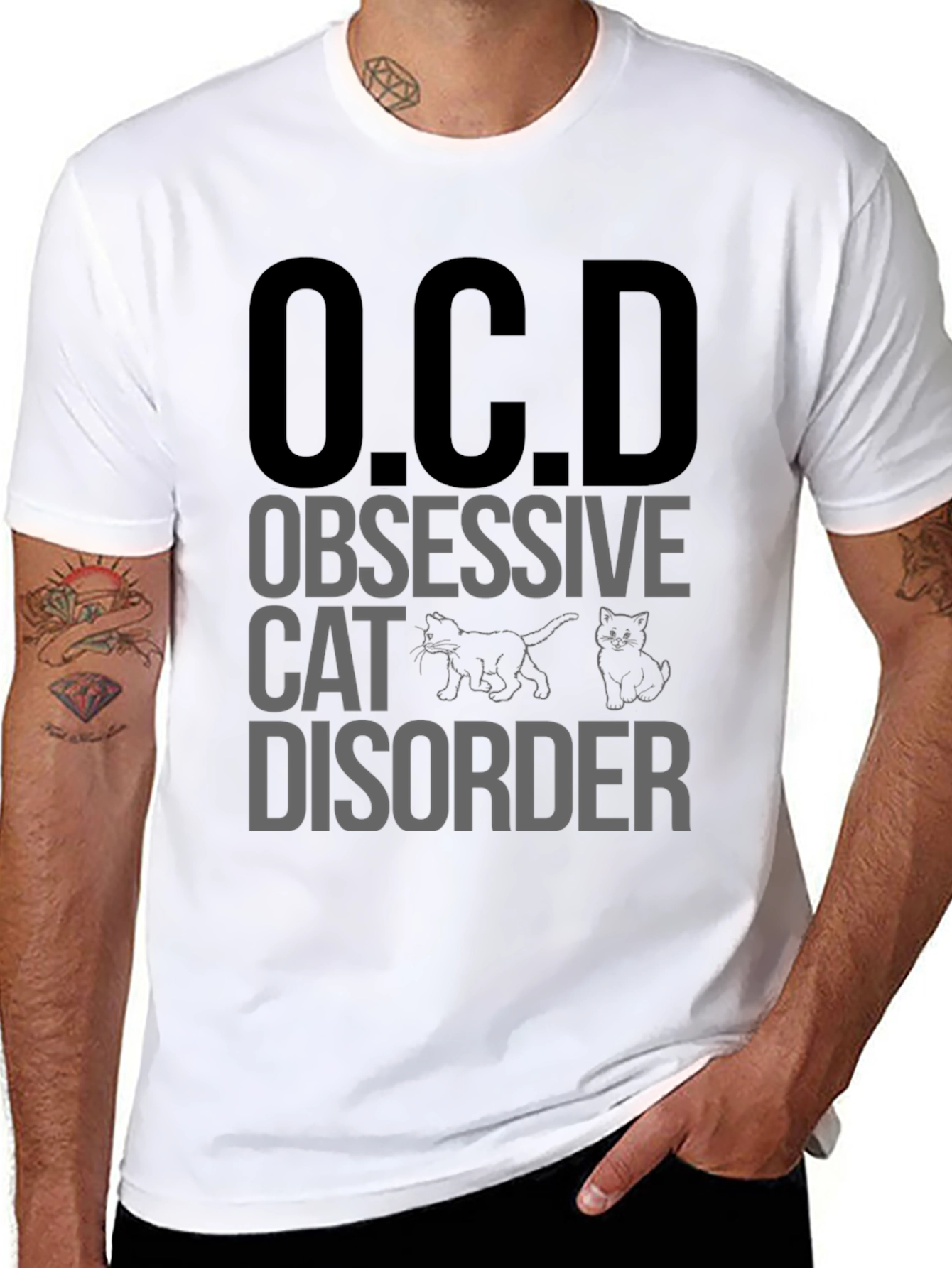 O.C.D. Obsessive Cat Disorder Black T-Shirt