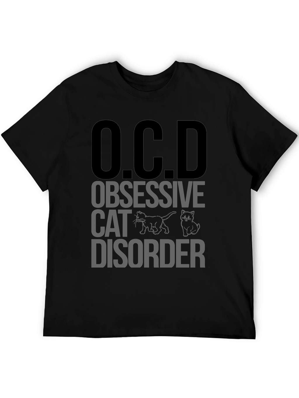 O.C.D. Obsessive Cat Disorder Black T-Shirt