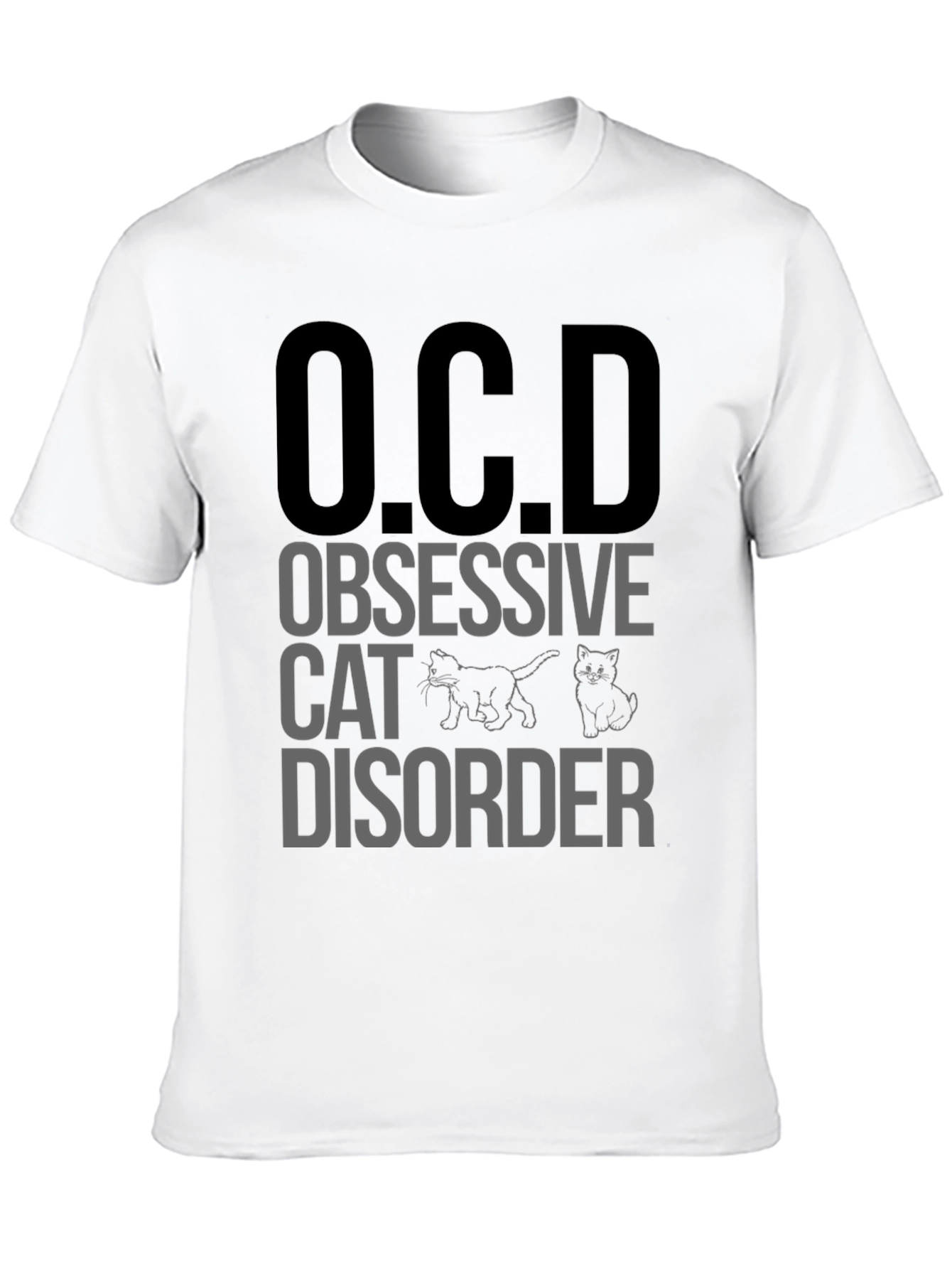 O.C.D. Obsessive Cat Disorder Black T-Shirt