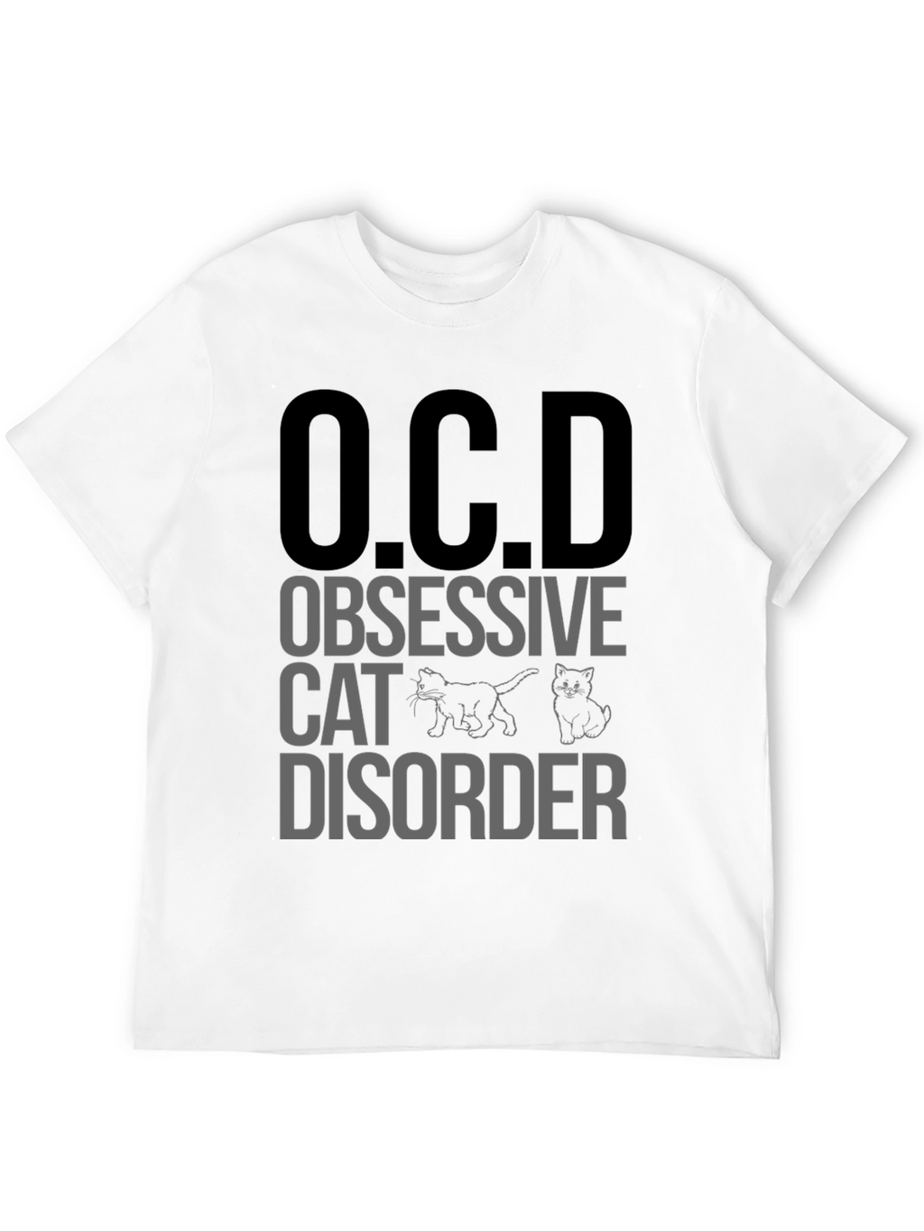 O.C.D. Obsessive Cat Disorder Black T-Shirt