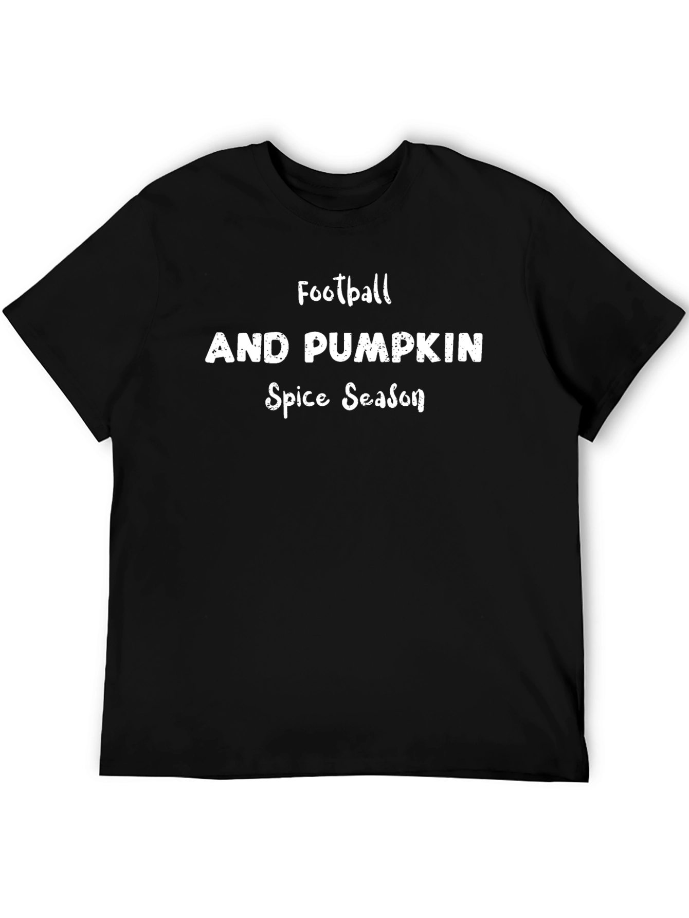 Football & Pumpkin Spice Season Black T-Shirt