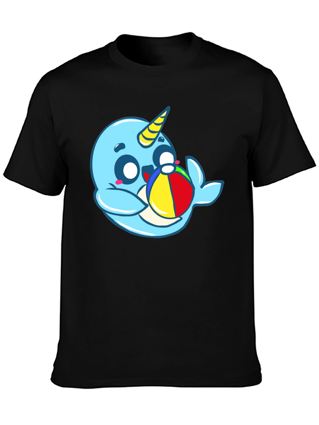 Cute Narwhal with Beach Ball Graphic Tee