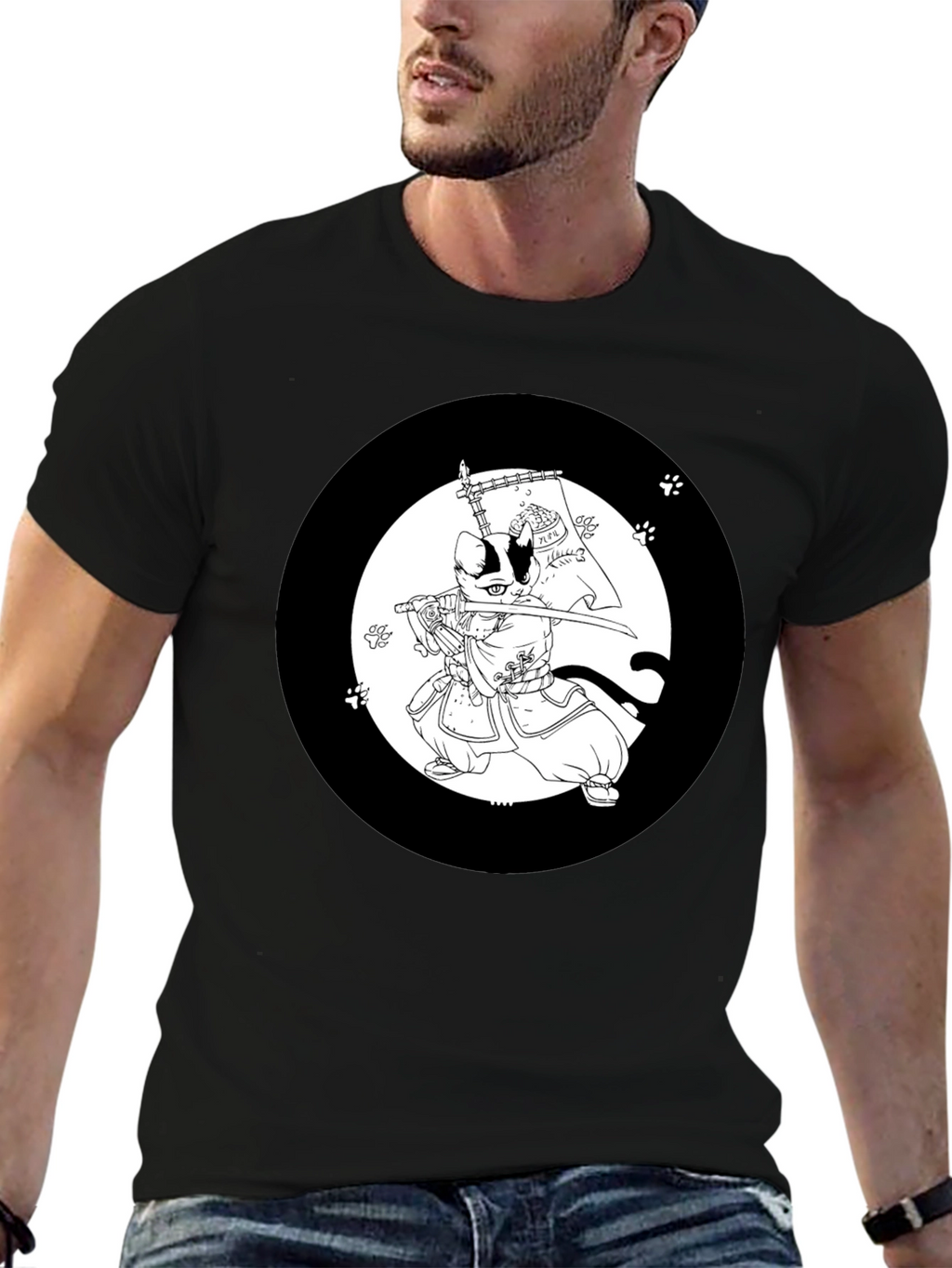 Samurai Cat T-Shirt: Cool Graphic Tee