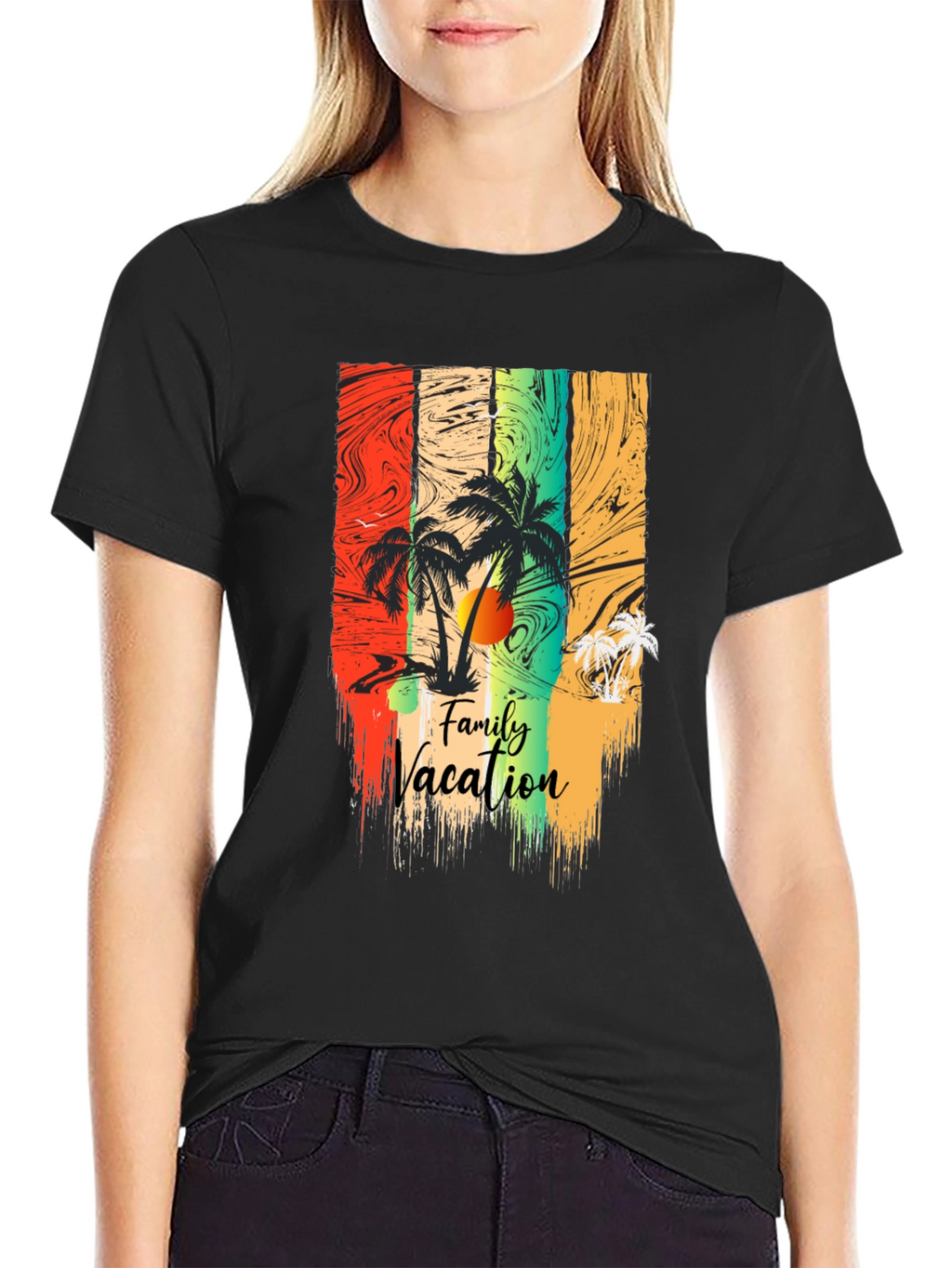 Family Vacation Palm Tree Graphic Tee