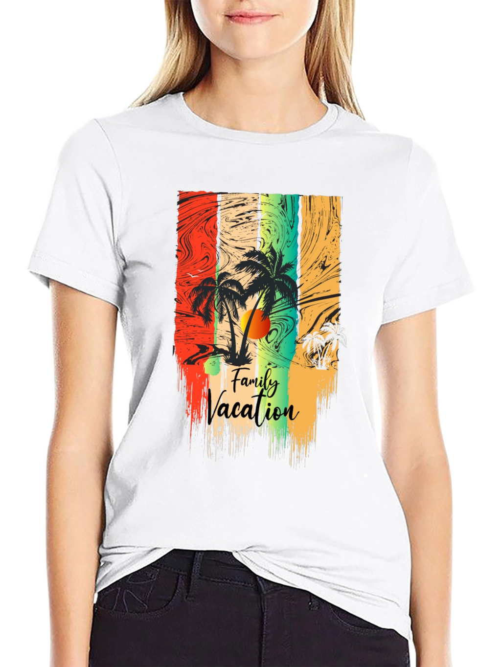 Family Vacation Palm Tree Graphic Tee