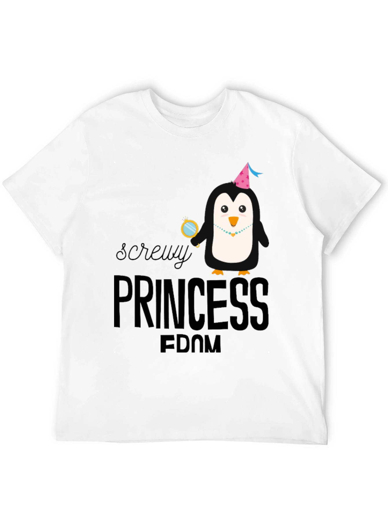 Screw Princess Dom Penguin Black T-Shirt