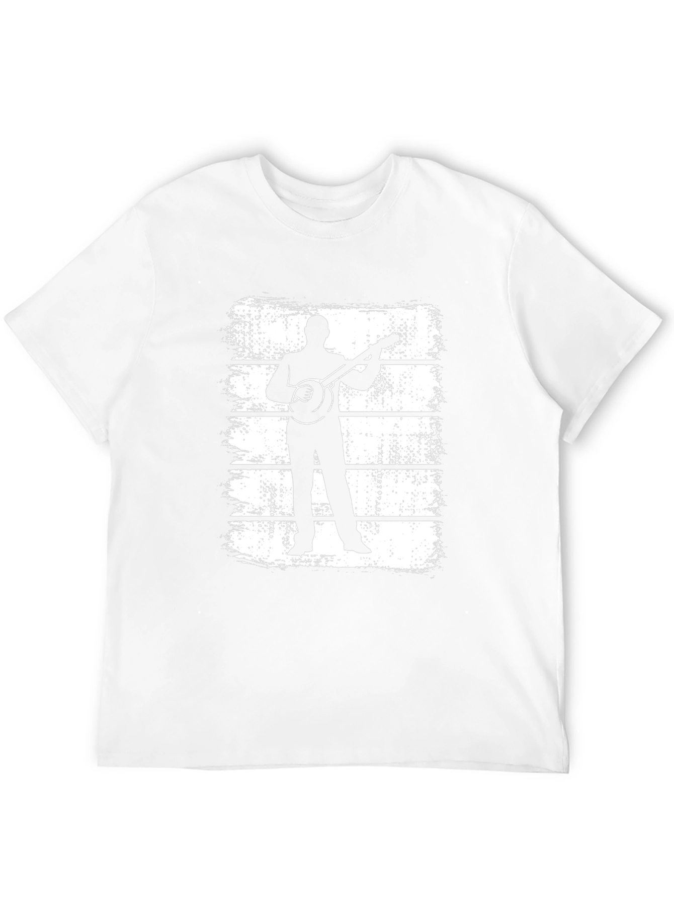 Banjo Player Silhouette Graphic Tee - Black