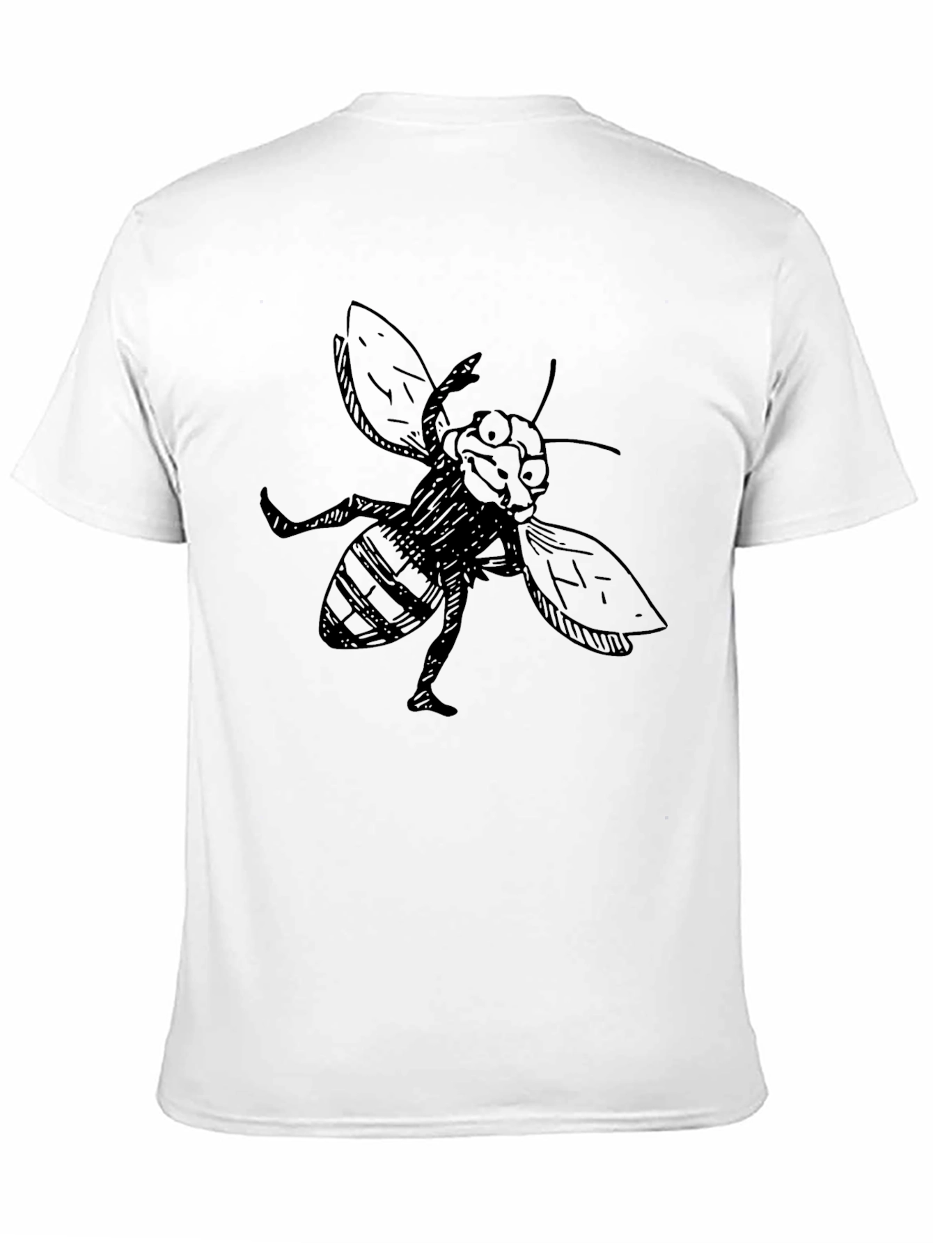 Funny Bee Graphic Black T-Shirt