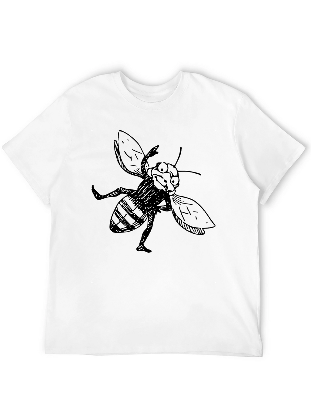Funny Bee Graphic Black T-Shirt