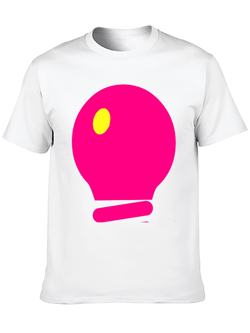 Mens Black T-Shirt with Pink Light Bulb Design