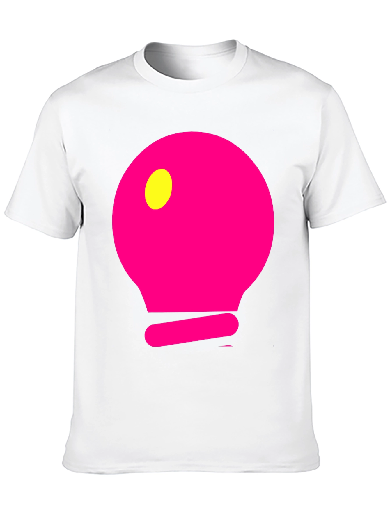 Mens Black T-Shirt with Pink Light Bulb Design