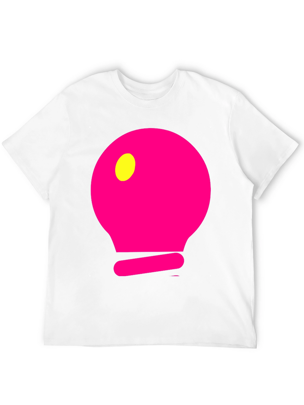Mens Black T-Shirt with Pink Light Bulb Design