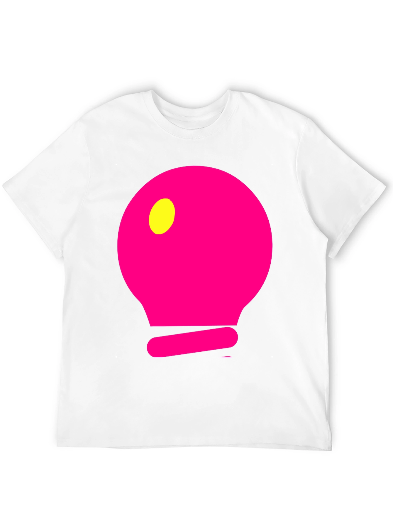 Mens Black T-Shirt with Pink Light Bulb Design