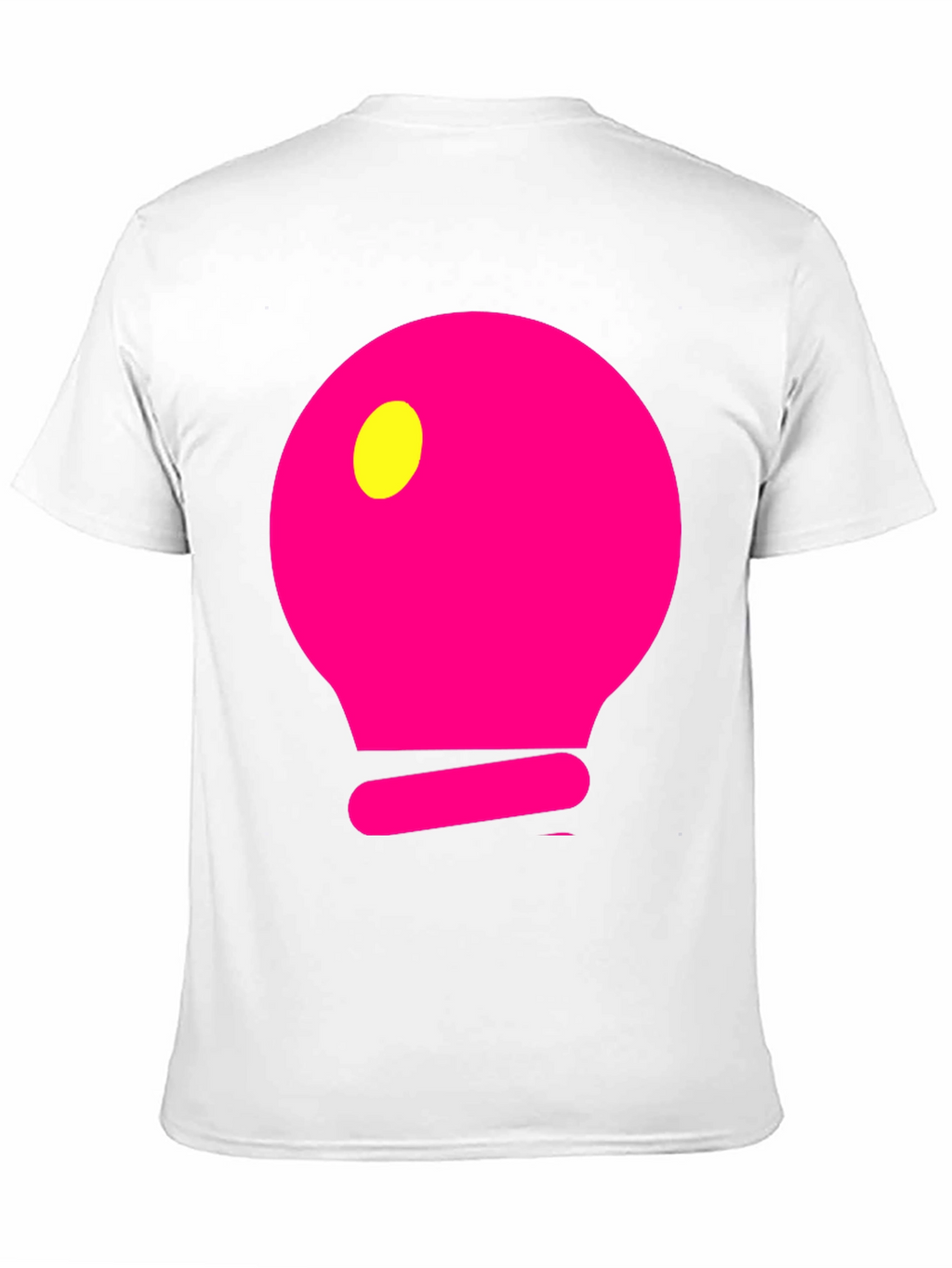 Mens Black T-Shirt with Pink Light Bulb Design