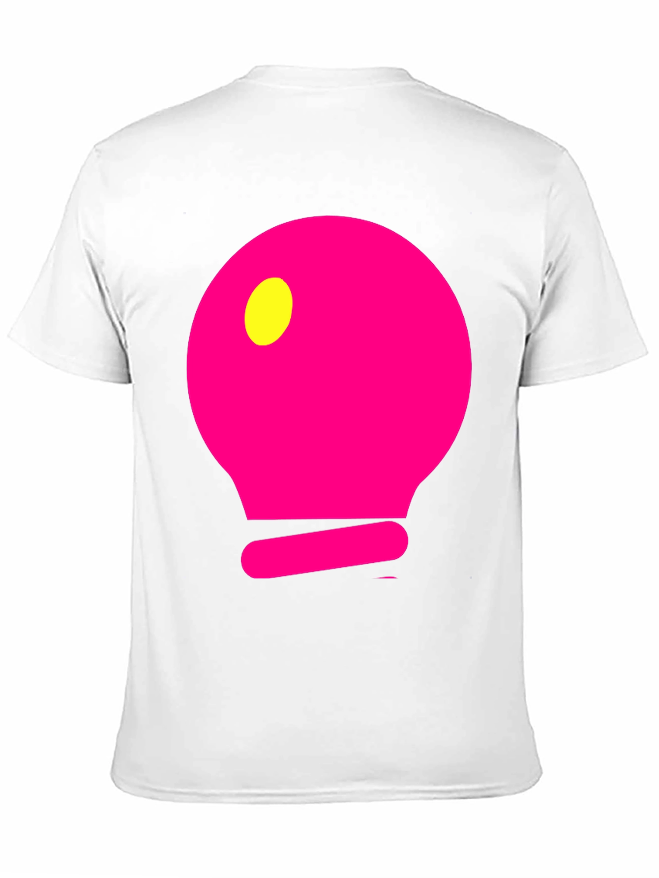 Mens Black T-Shirt with Pink Light Bulb Design