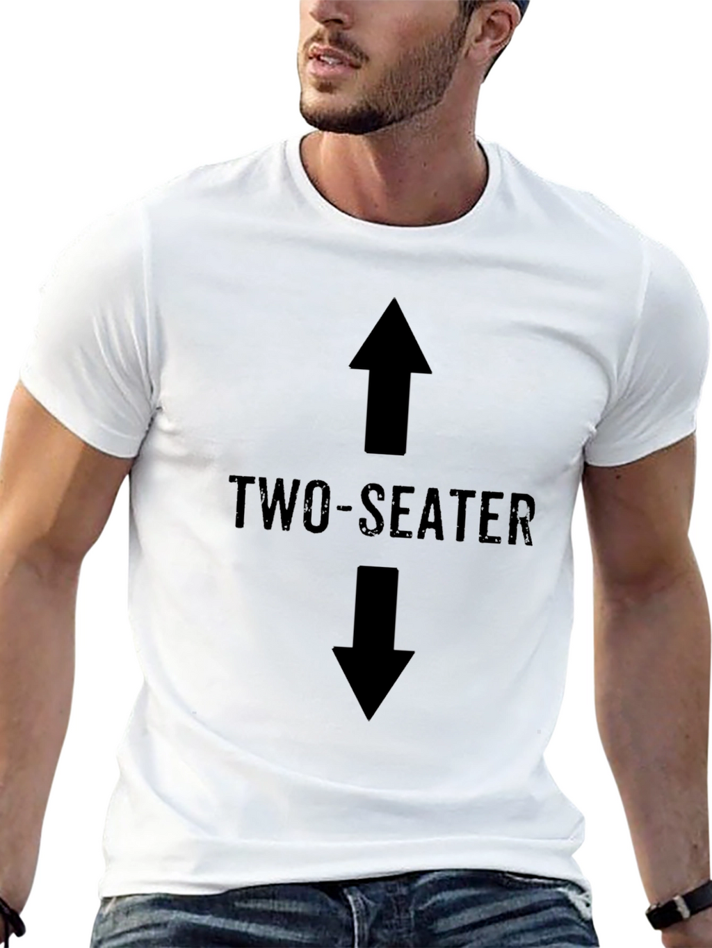 Two-Seater Graphic Tee - Bold Statement Shirt