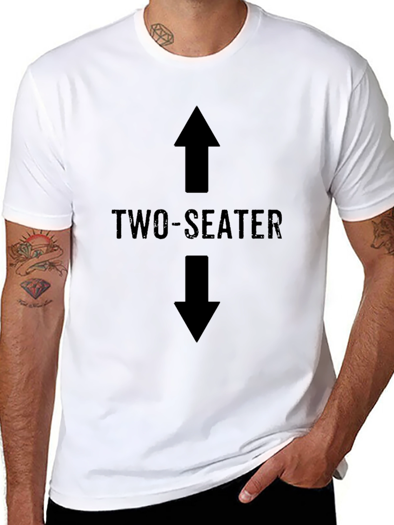 Two-Seater Graphic Tee - Bold Statement Shirt