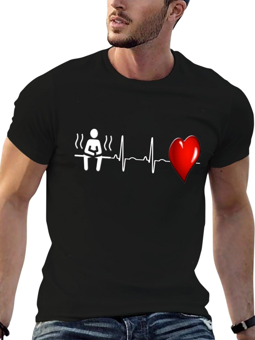 Sauna Heartbeat T-Shirt - Unique Graphic Tee