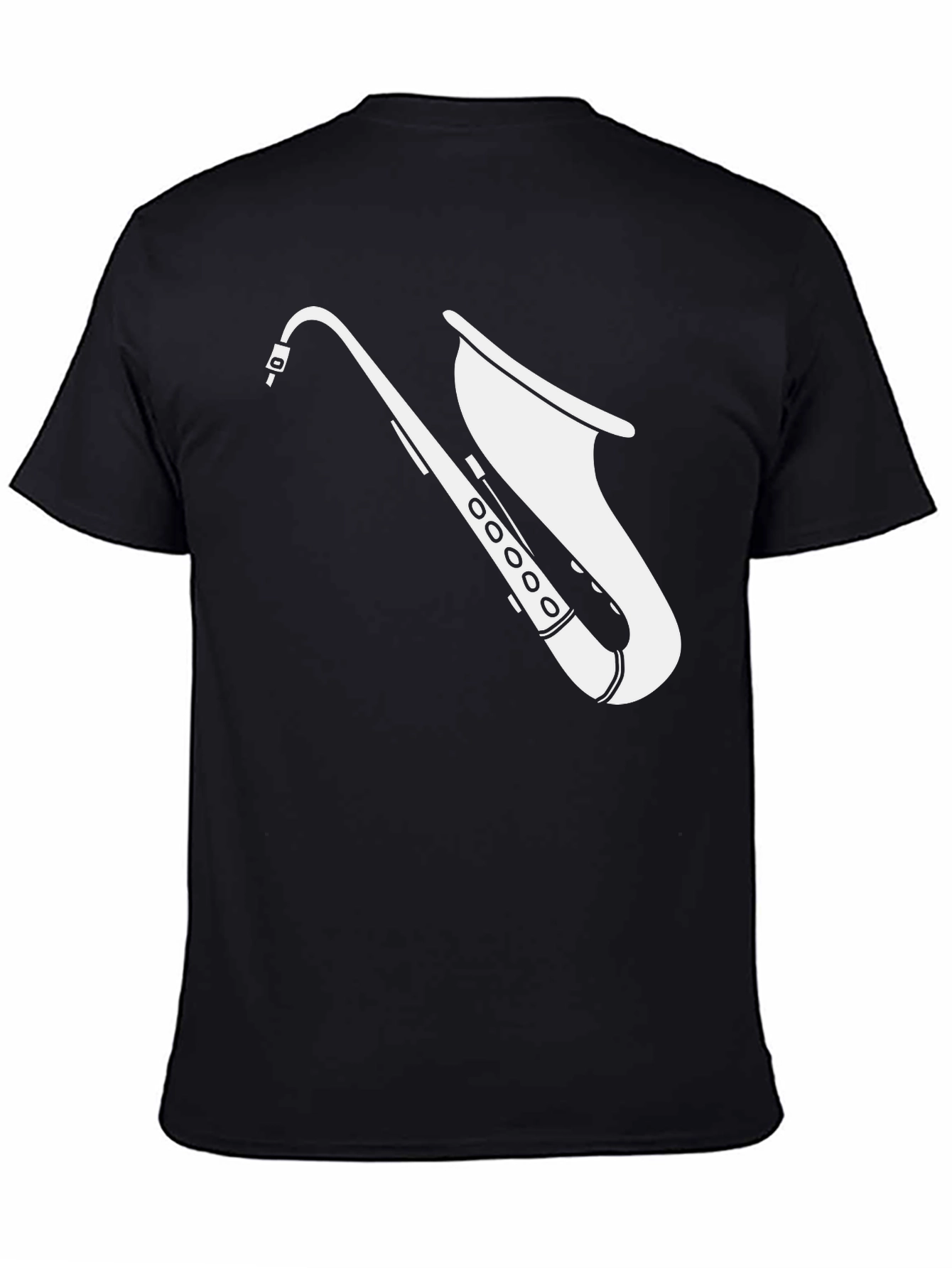 Cool Saxophone Graphic Tee - Black Cotton T-Shirt