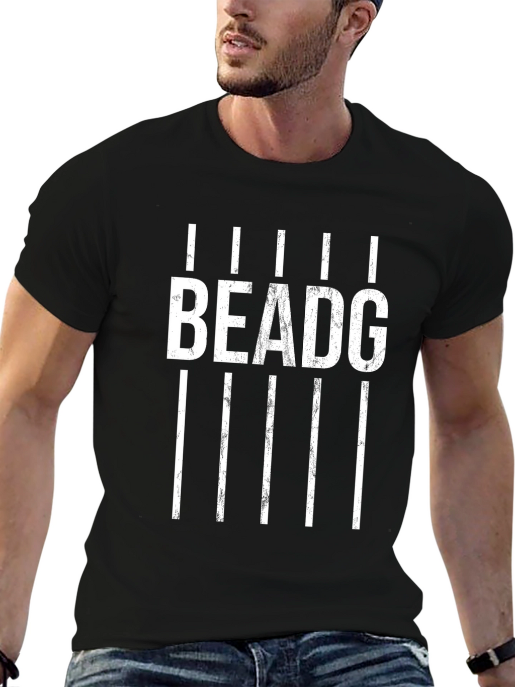 BEADG Graphic Print T-Shirt - Stylish Black Tee