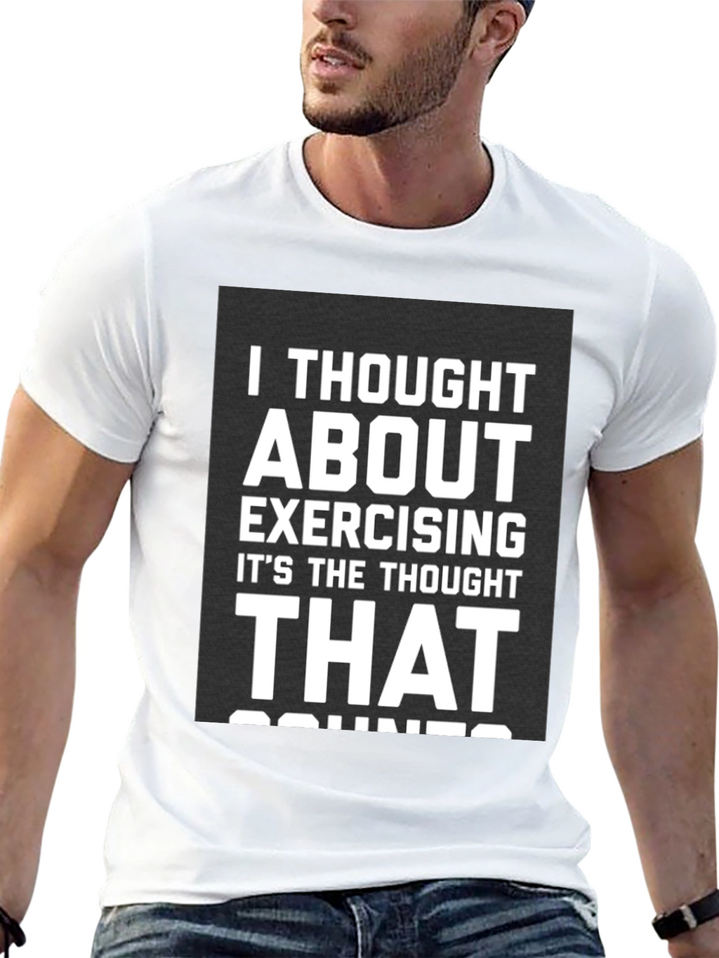 Exercising Thought T-Shirt Funny Gym Tee