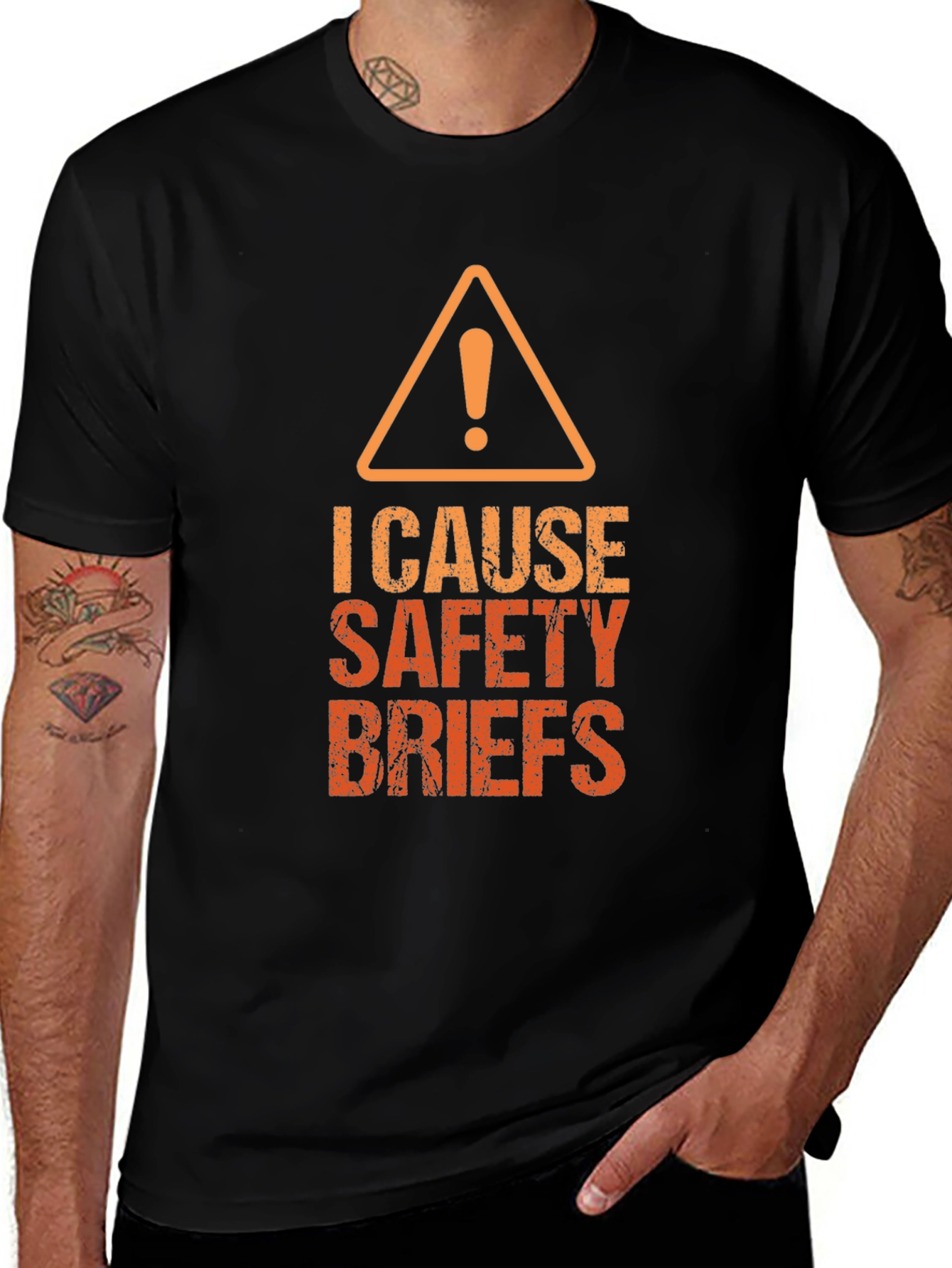 I Cause Safety Briefs Graphic Tee - Black
