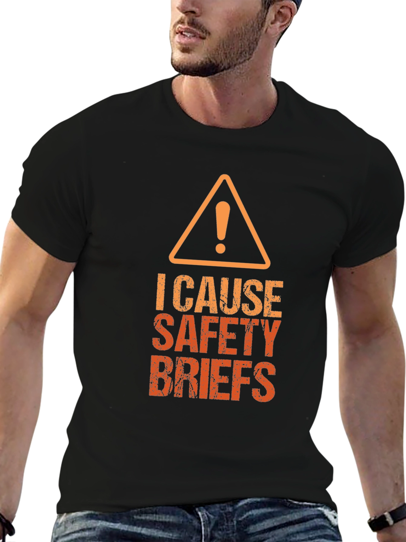 I Cause Safety Briefs Graphic Tee - Black