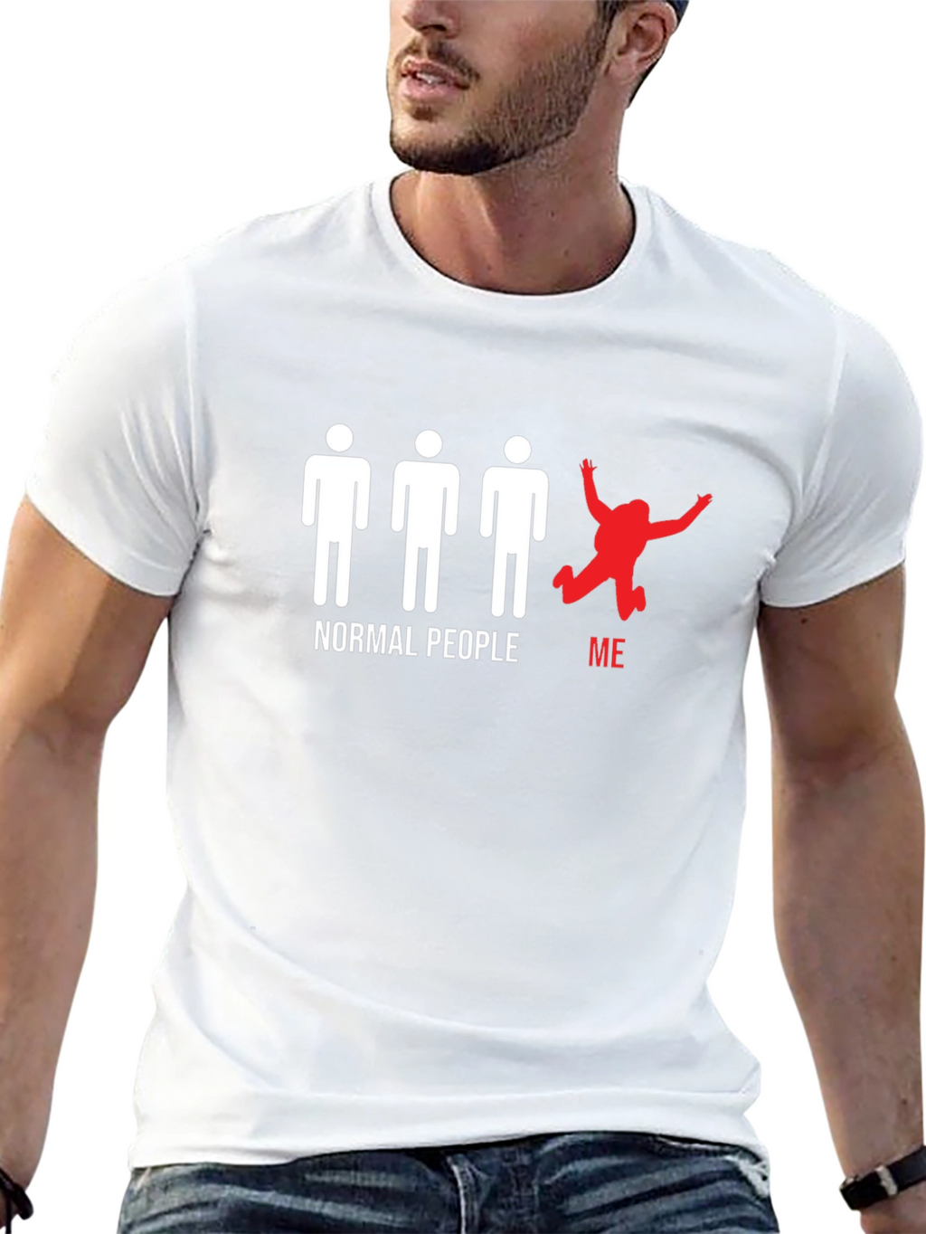Normal People/Me Graphic Tee - Black Cotton T-Shirt