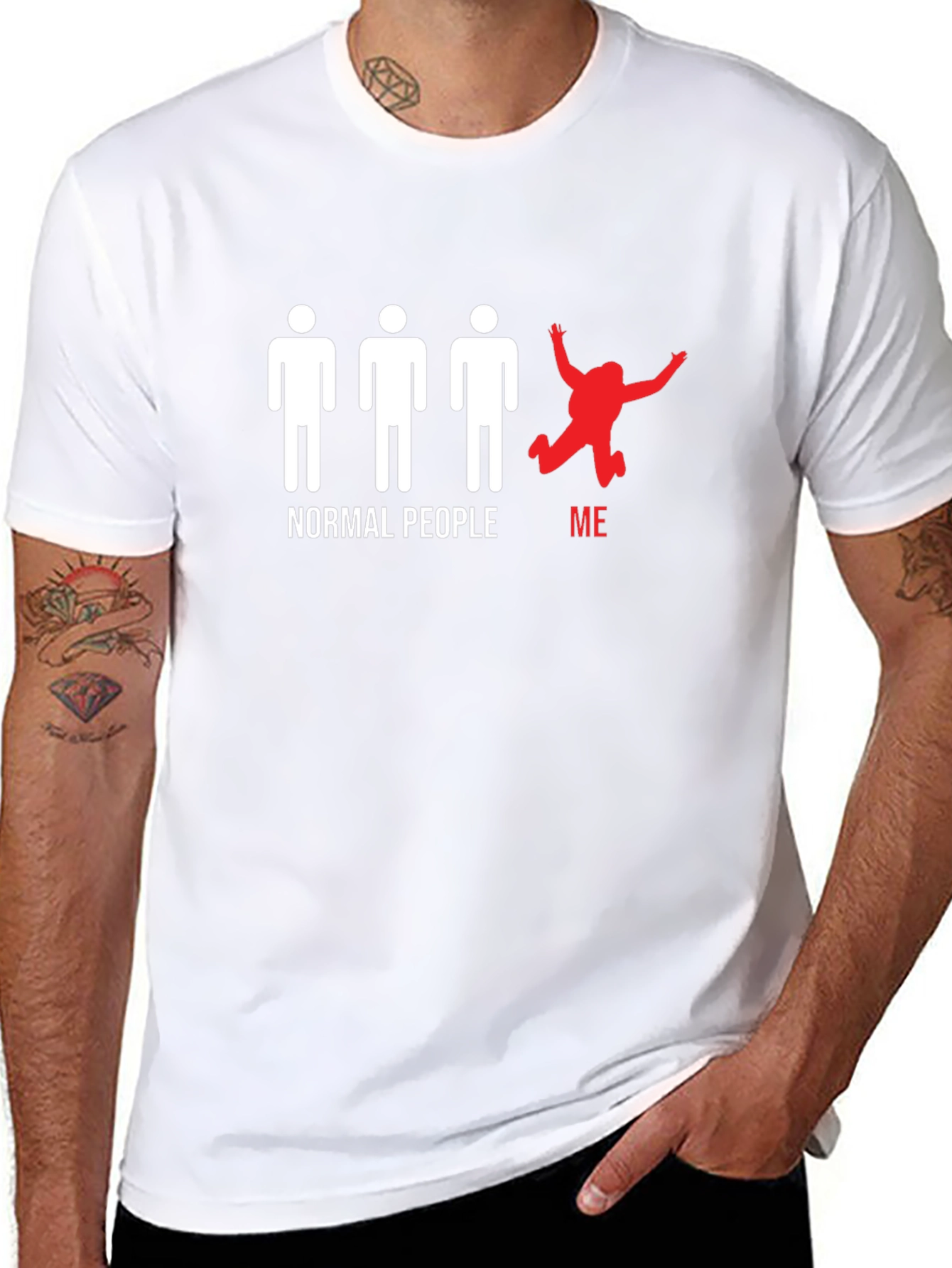 Normal People/Me Graphic Tee - Black Cotton T-Shirt