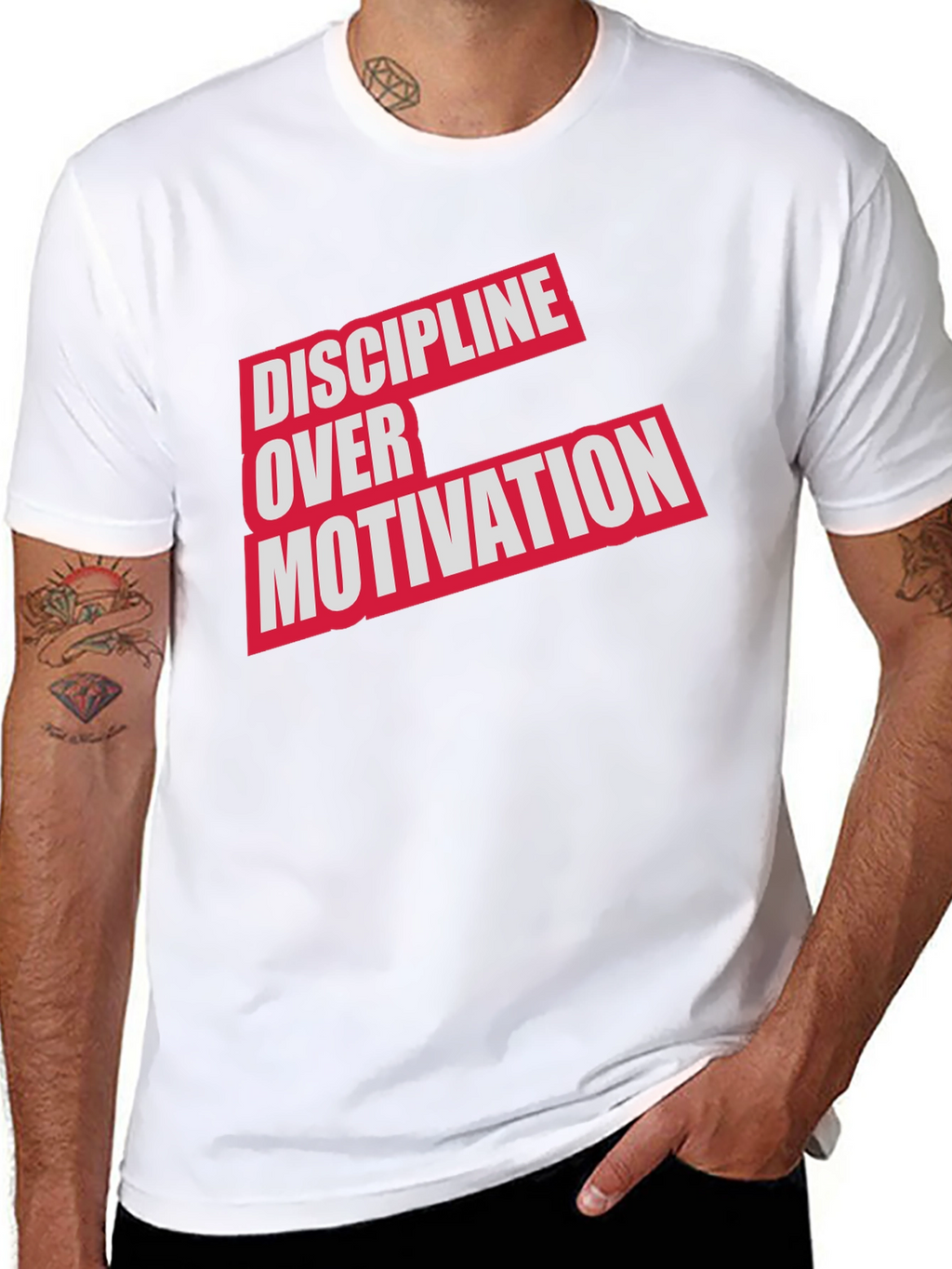 Discipline Over Motivation Graphic Tee - Mens Black T-Shirt