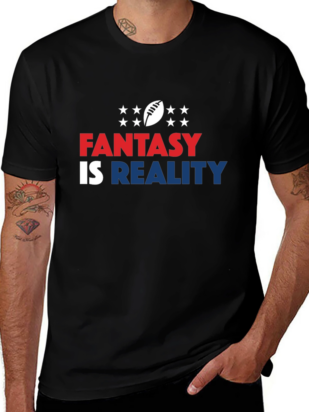 Fantasy Is Reality T-Shirt Football Design