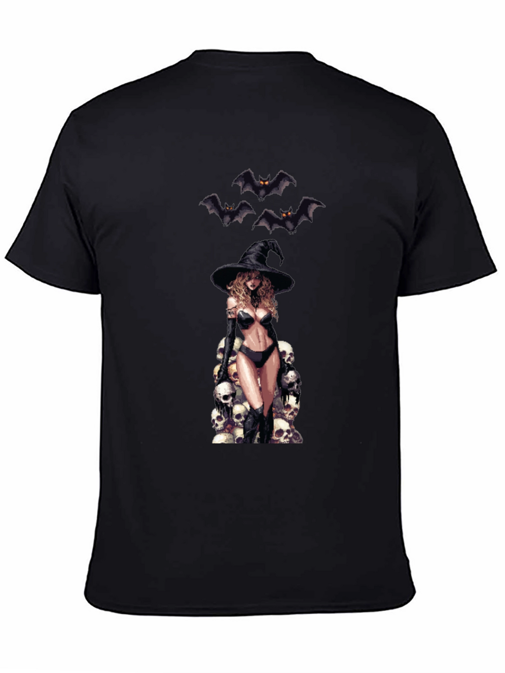 Skull Witch Graphic T-Shirt - Halloween Style