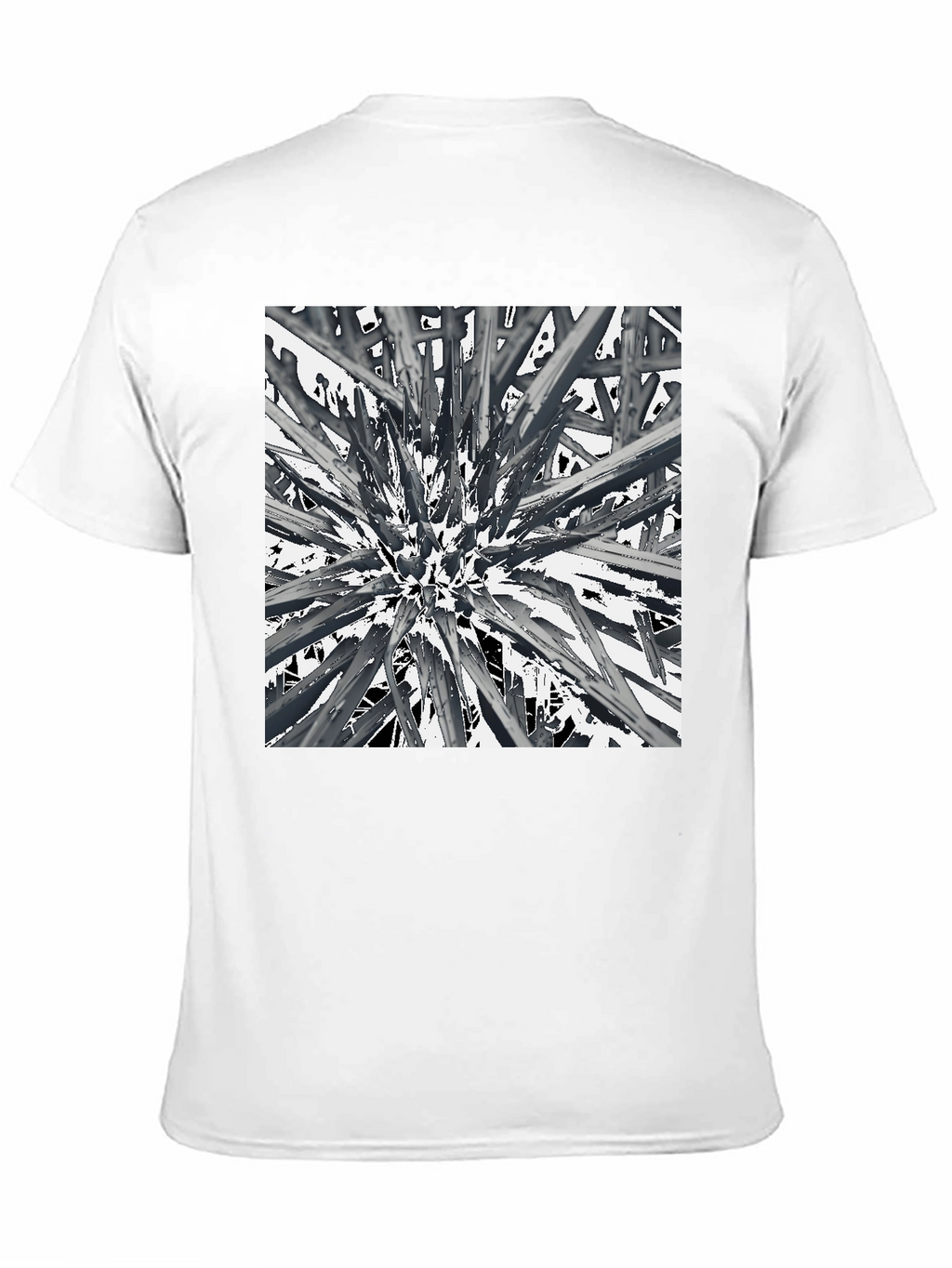 Abstract Spike Design Black Graphic Tee - Unique Style