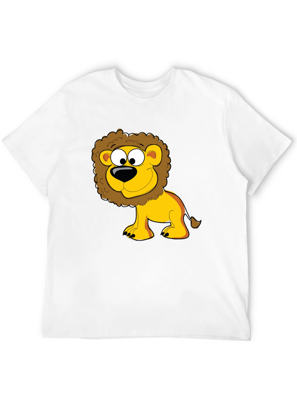 Lion Cartoon Graphic Black T-Shirt
