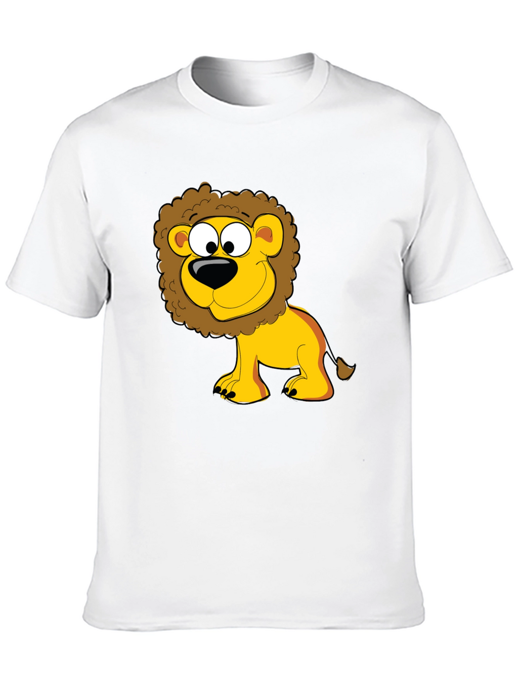Lion Cartoon Graphic Black T-Shirt