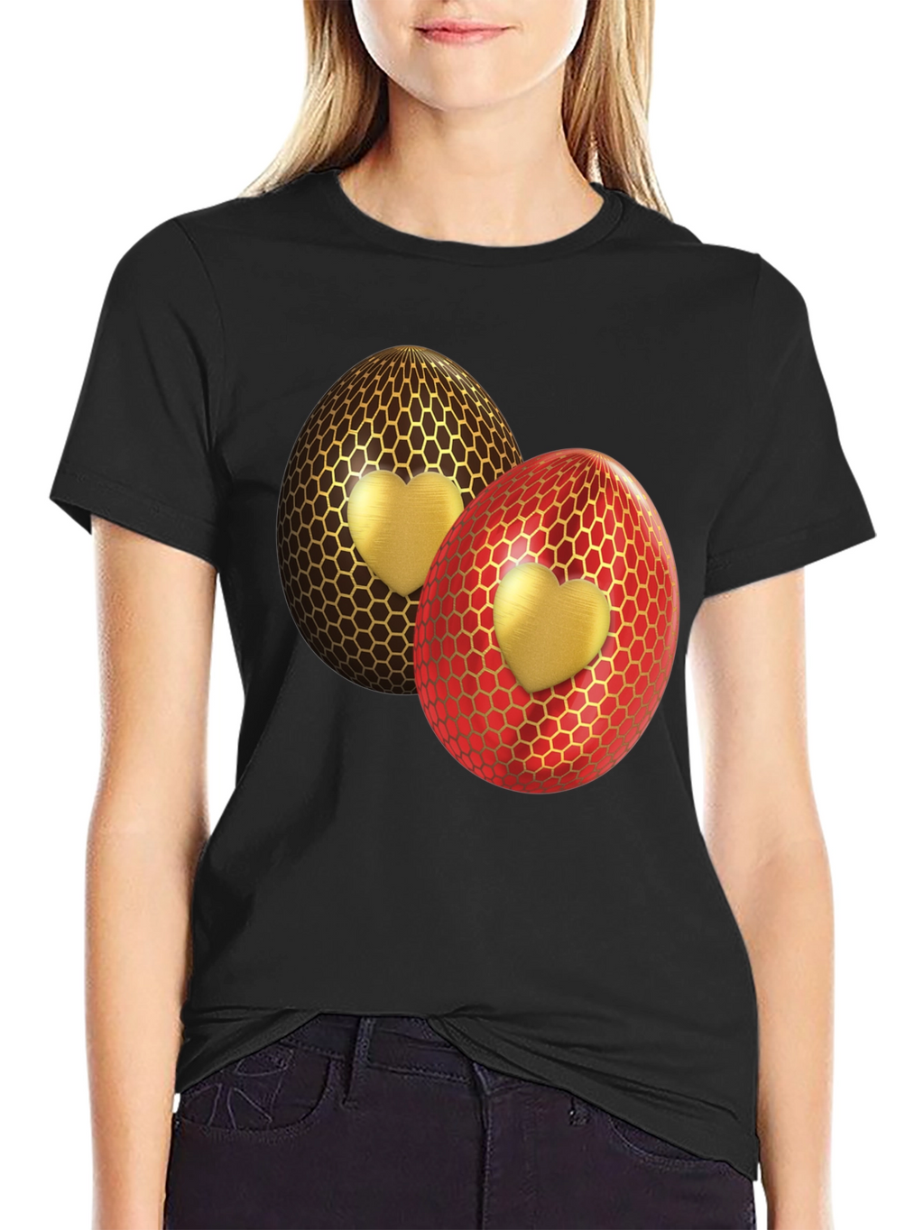 Heart Egg Graphic Tee - Stylish Easter T-Shirt