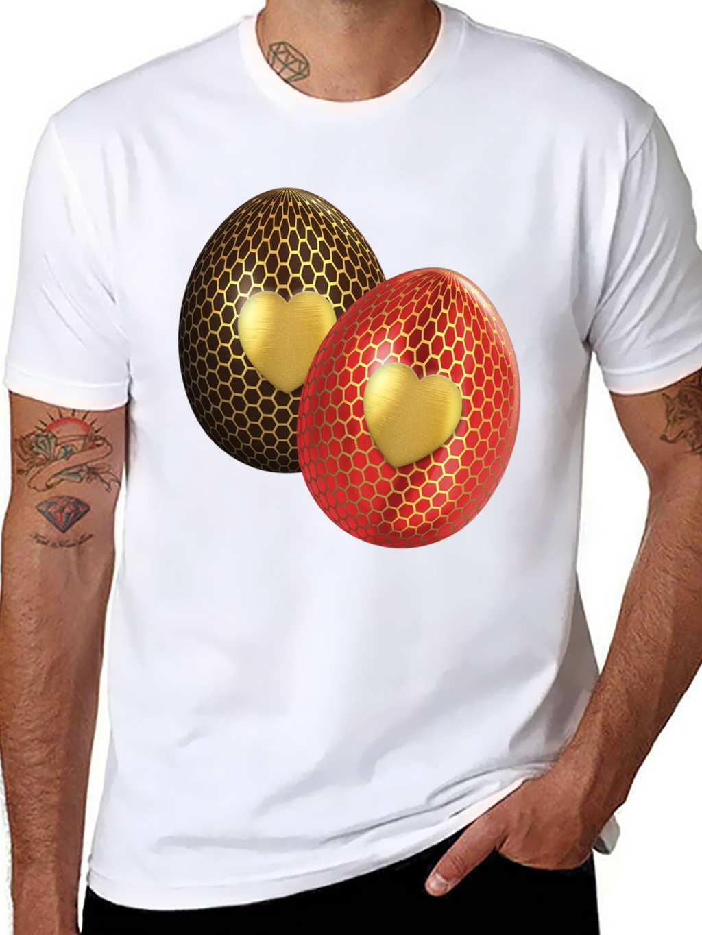 Heart Egg Graphic Tee - Stylish Easter T-Shirt