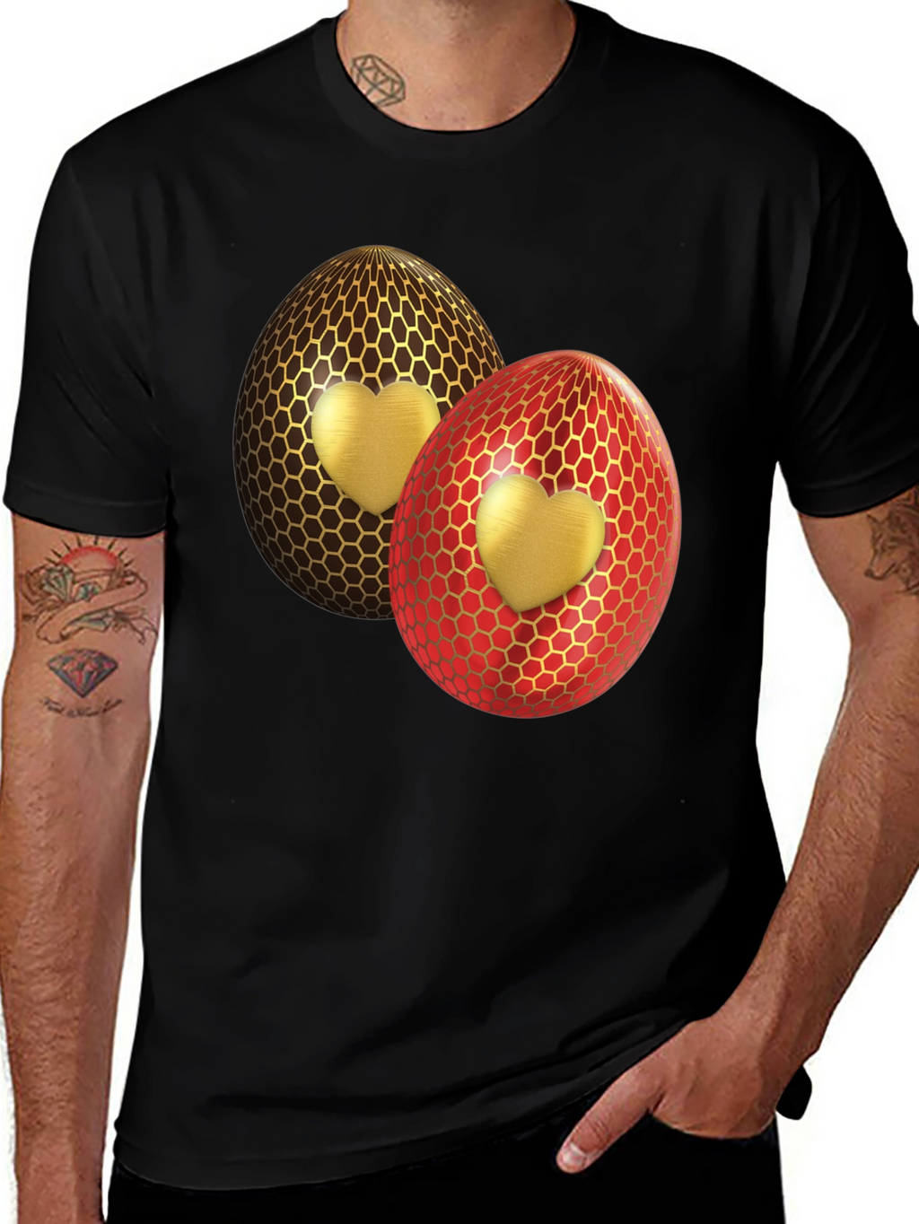 Heart Egg Graphic Tee - Stylish Easter T-Shirt
